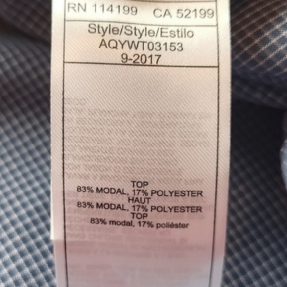 Quiksilver Blue & White Windowpane Plaid Short Sleeve Soft Modal Blend Shirt, S - Picture 12 of 13